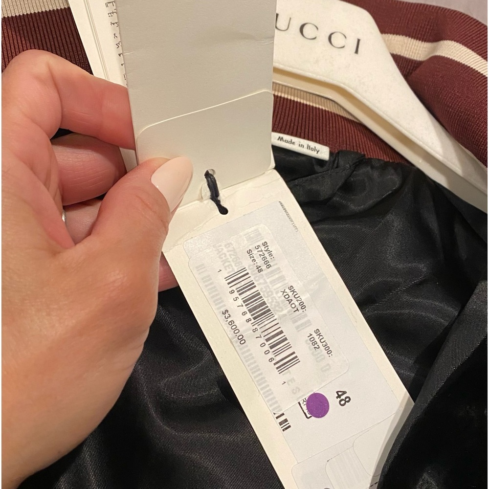 NWT *Authentic* GUCCI Mixed Media Velvet Track Jacket *SIZE 48 - Picture 6 of 10